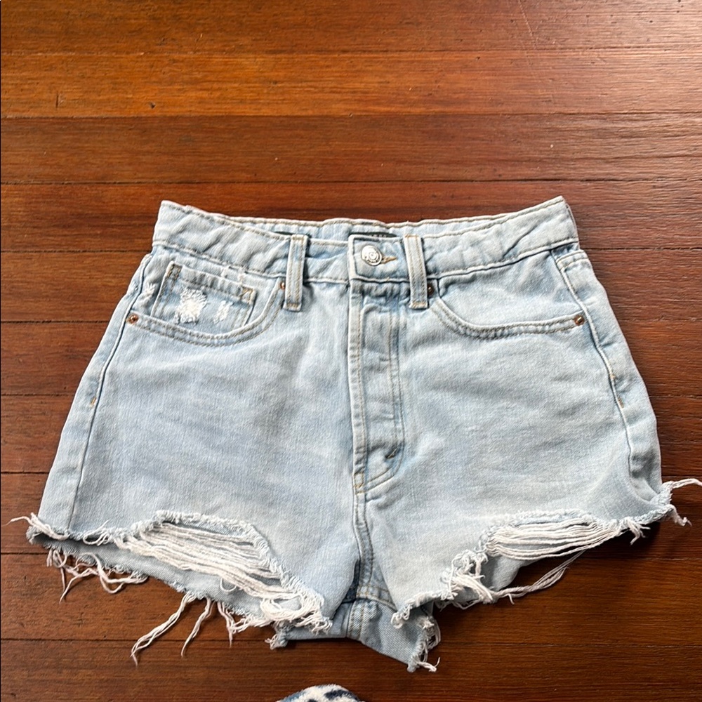 Wild Fable Blue Distressed Jean Shorts